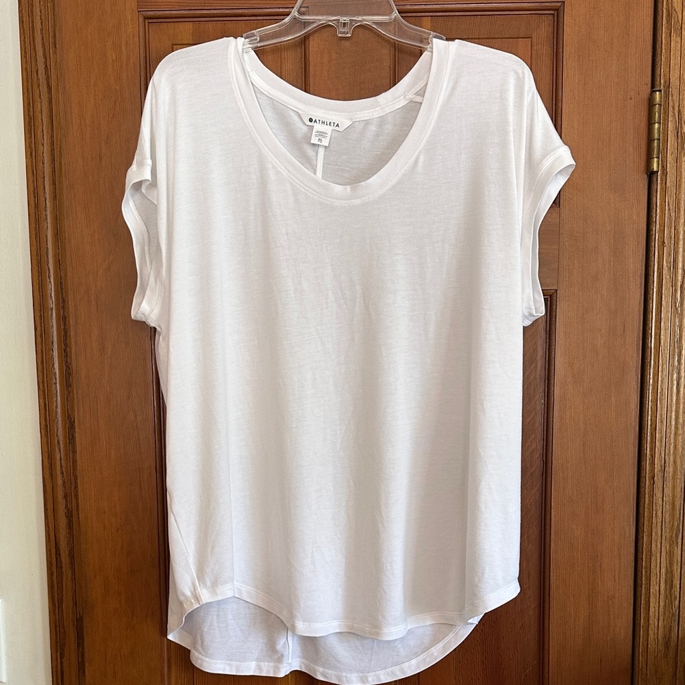 Athleta Soft White Short Sleeve Tee